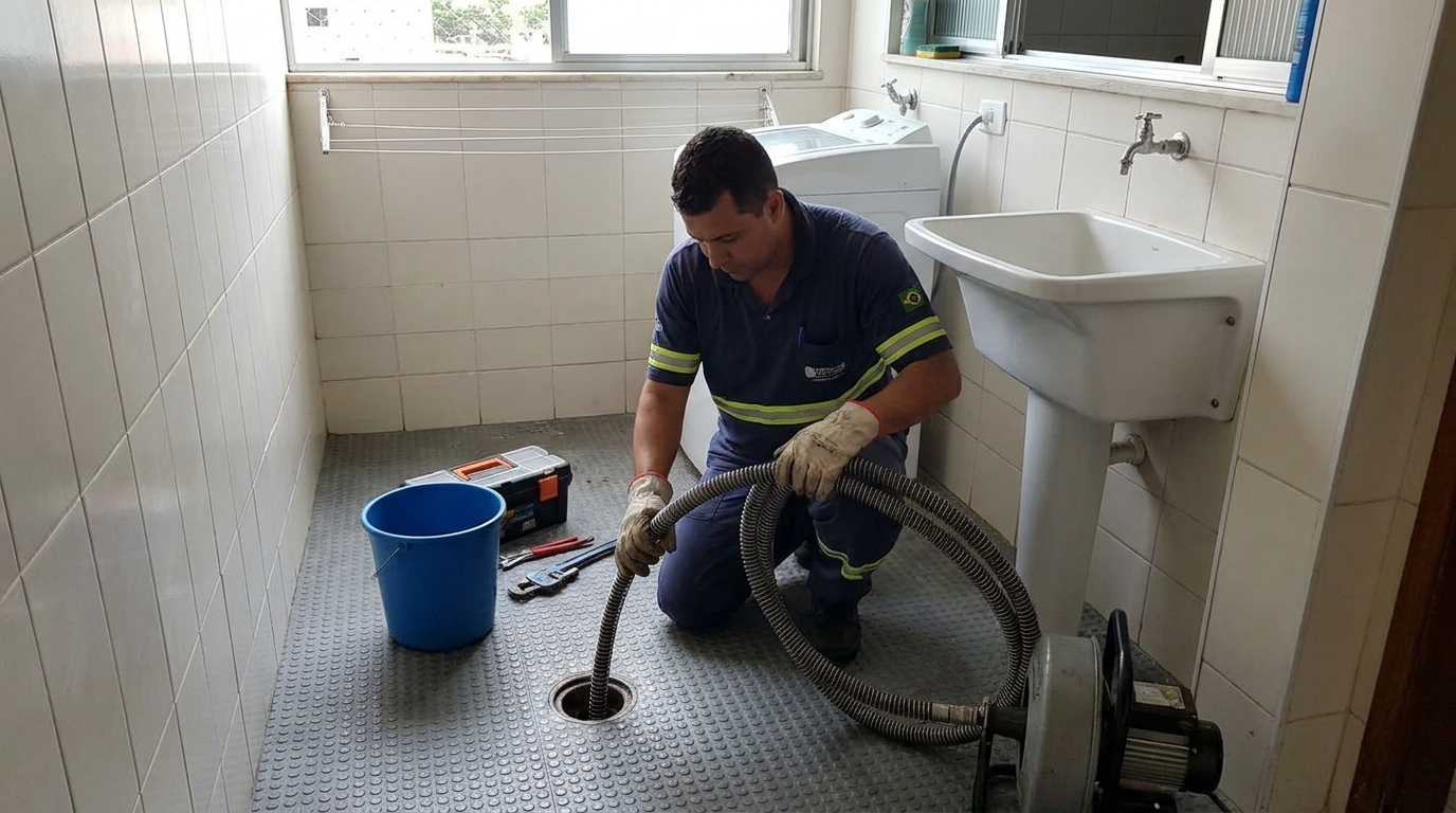 Desentupimento de ralo residencial em Porto Alegre‑RS