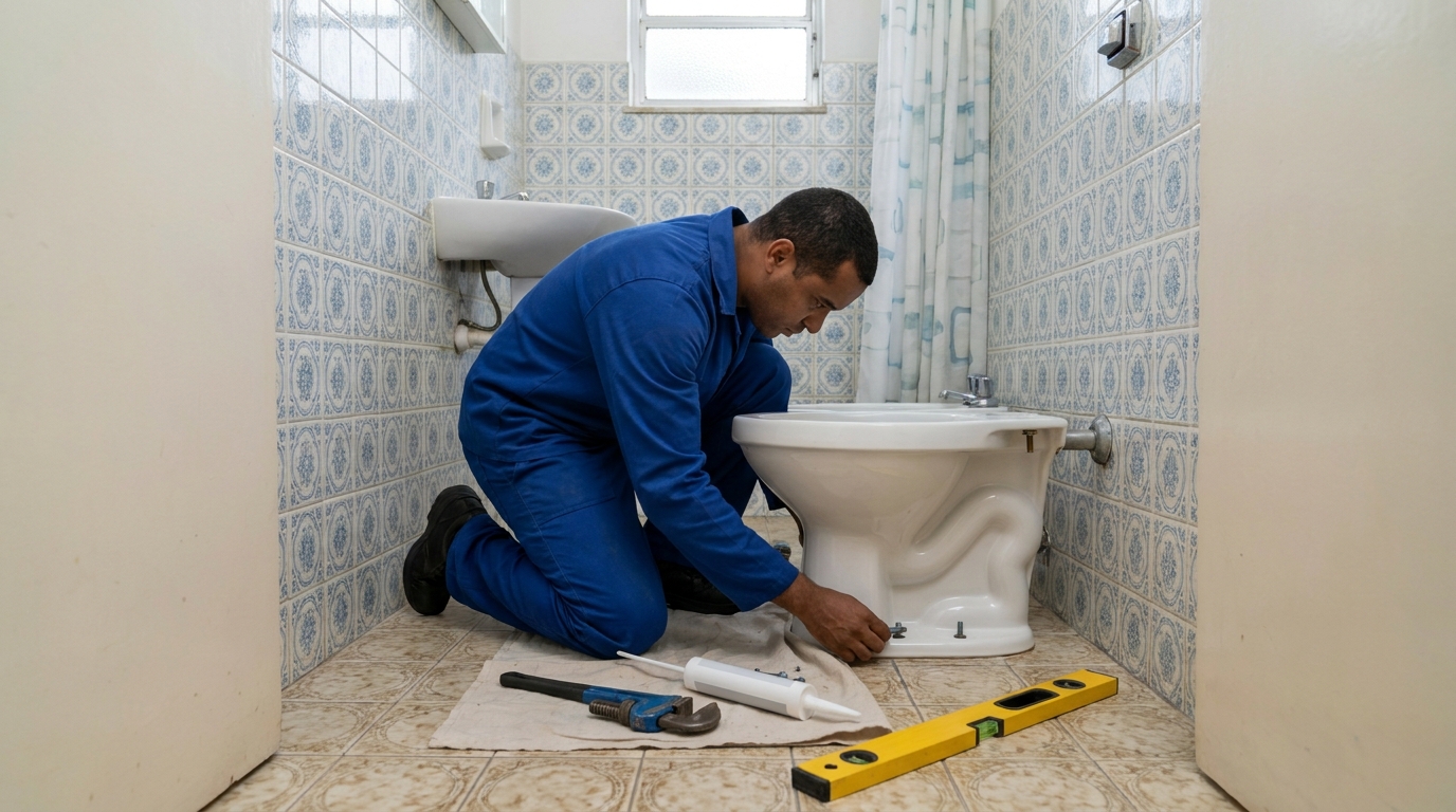 Instalação de vaso sanitário residencial em Porto Alegre‑RS